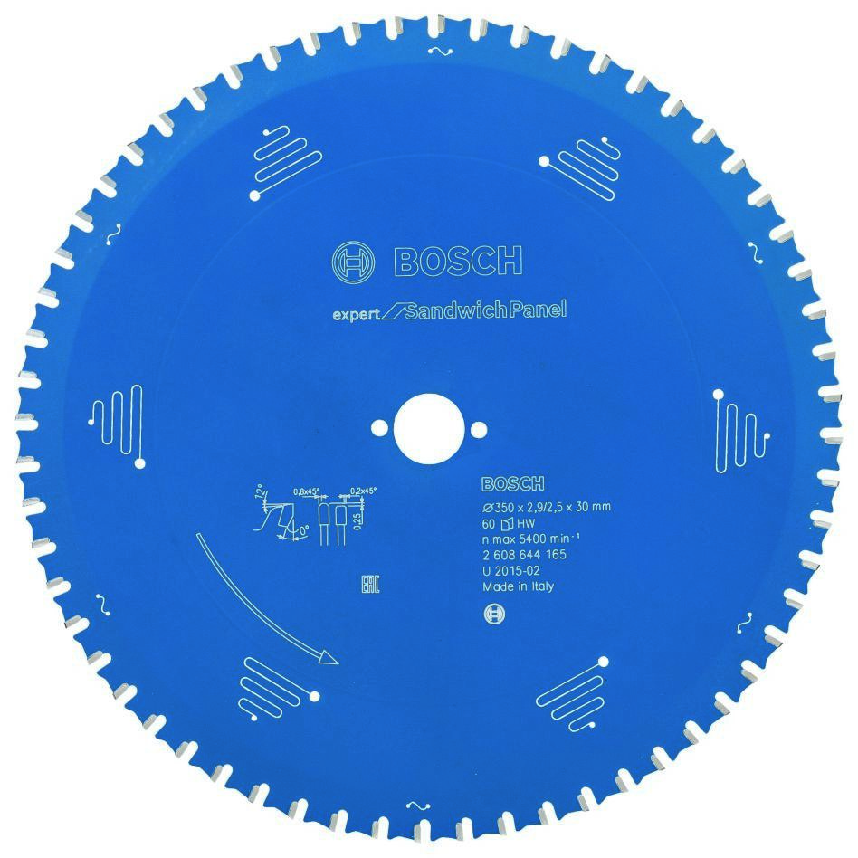 Bosch Blau Zubehör 2608644165 Hartmetall Kreissägeblatt Expert für Sandwichplatte 350 x 30 x 60T