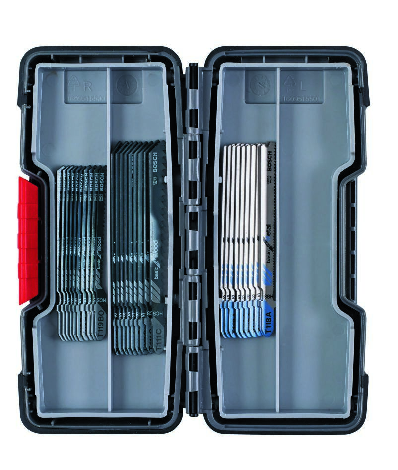 Bosch Blau Zubehör 2607010903 30tlg. Stichsägeblatt-Set Wood and Metal T 119 BO (10x); T 111 C (10x); T 118 A (10x)