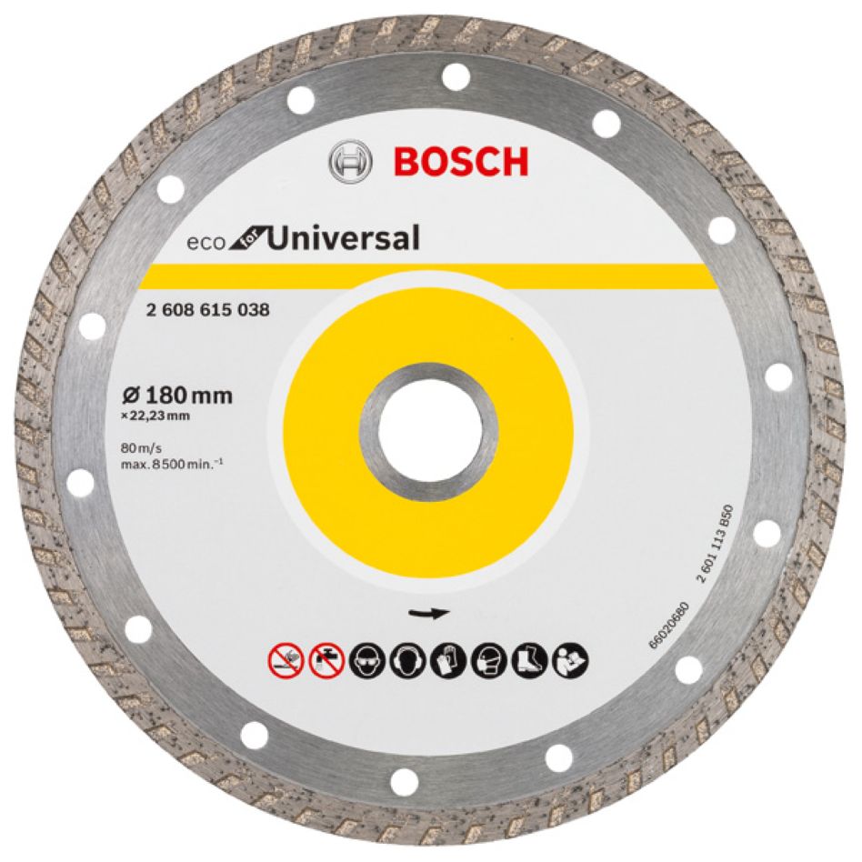 Bosch Blau Zubeh&ouml;r 2608615047 Diamantscheibe Universal Turbo Bosch Line 180x22,23x2,6x7 10t
