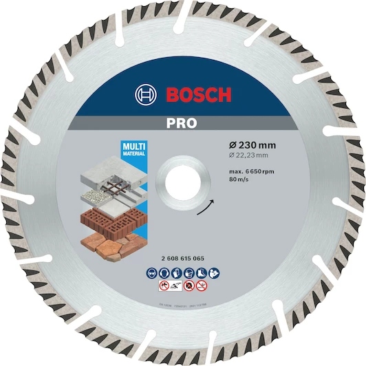 Bosch Blau Zubehör 2608615065 Diamanttrennscheibe Standard for Universal 230 x 22,23 230x22.23x2.6x10mm