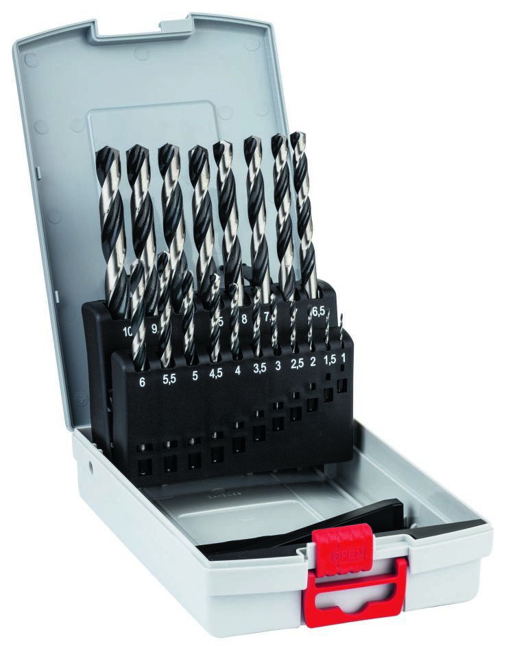 Bosch Blau Zubehör 2608577351 HSS-Spiralbohrer PointTeQ, 19tlg. ProBox