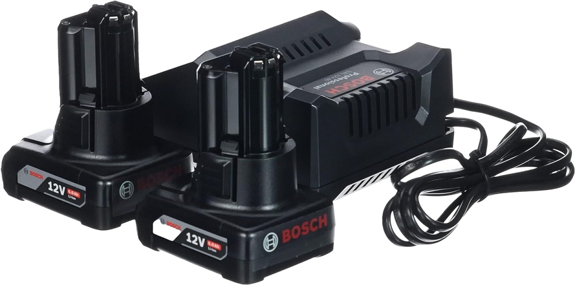 Bosch Blau Zubehör 1600A01B20 Starter-Set 2 x GBA 12 V 6,0 Ah + GAL 12V-40 Professional