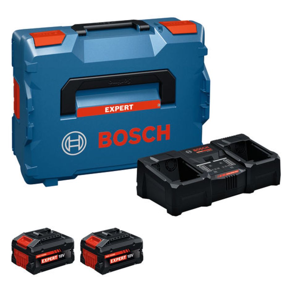 Bosch Blau Zubehör 1600A0373X EXBA18V-80/2-320 Batterie-Starter-Set 2x EXBA18V-80 und Ladegerät EXAL18V2-320 in L-Boxx