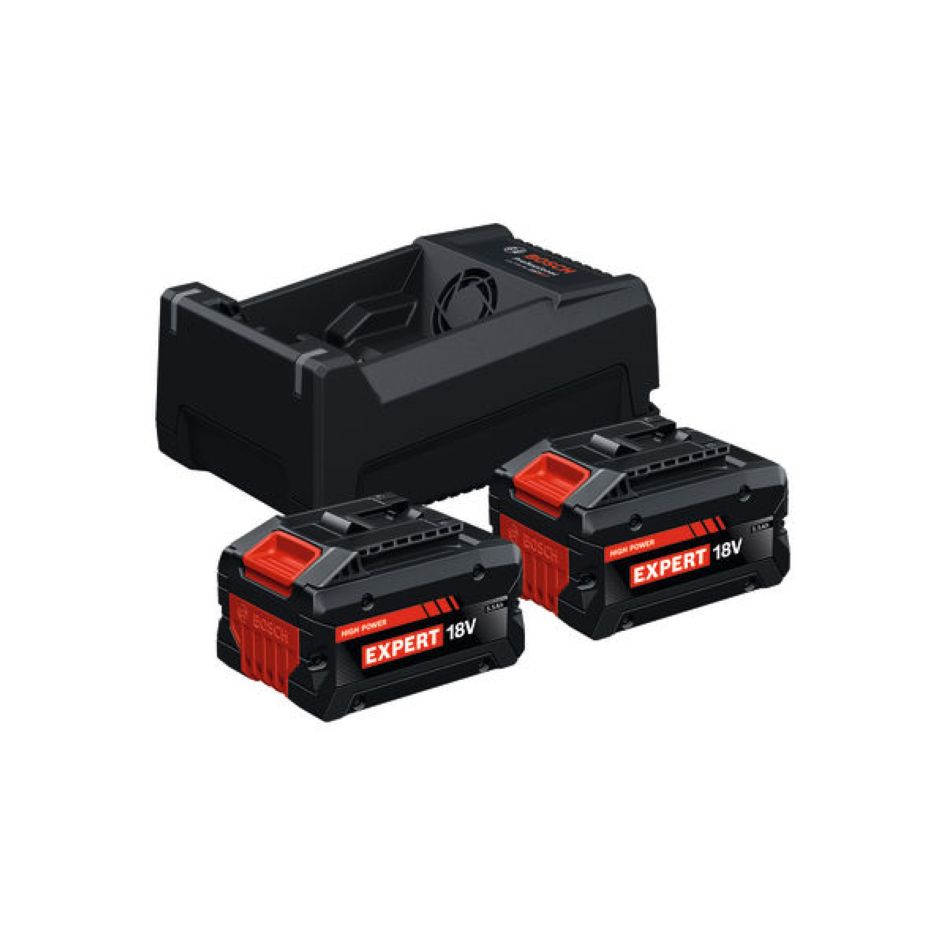 Bosch Blau Zubehör 1600A0373P EXBA18V-55 Batterie-Starter-Set 2x EXBA18V-55 und Ladegerät GAL12V/18V-80 im Karton