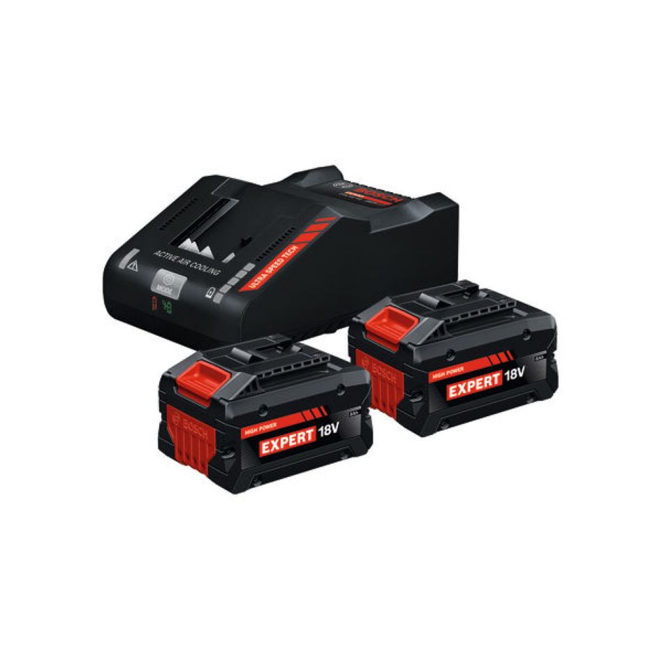 Bosch Blau Zubehör 1600A0373T EXBA18V-80/160 Batterie-Starter-Set (2x EXBA18V-80 und Ladegerät EXAL18V-160 im Karton)