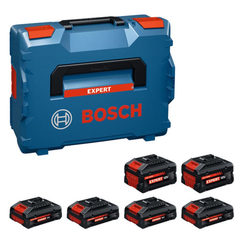Bosch Blau Zubehör 1600A0373G EXBA18V Akku-Set 4x EXBA18V-40 2x EXBA18V-80 in L-Boxx