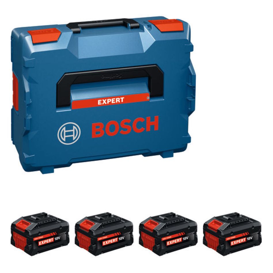 Bosch Blau Zubehör 1600A0373H EXBA18V-55 Batteriesatz 4x EXBA18V-55 in L-Boxx
