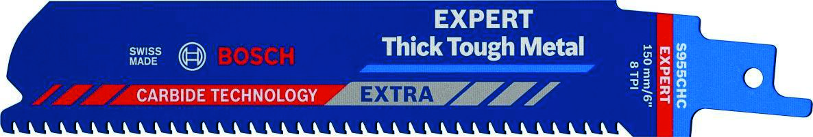 Bosch Blau Zubehör 2608900367 Expert ‘Thick Tough Metal’ S 955 CHC Säbelsägeblatt, 10 Stück