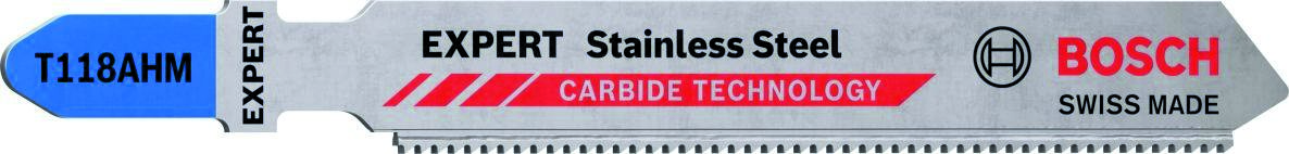 Bosch Blau Zubehör 2608900561 Expert ‘Stainless Steel’ T 118 AHM Stichsägeblatt, 3 Stück