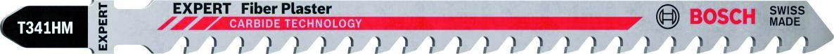 Bosch Blau Zubehör 2608900564 Expert ‘Fiber Plaster’ T 341 HM Stichsägeblatt, 3 Stück