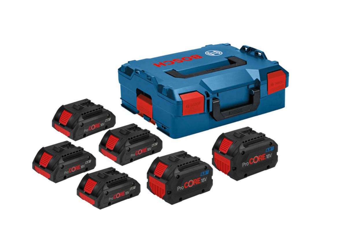 Bosch Blau Zubehör 1600A02A2T Akku-Set in L-Boxx - 4 x Akku ProCore 18V 4,0 Ah + 2 x ProCore 8,0 Ah