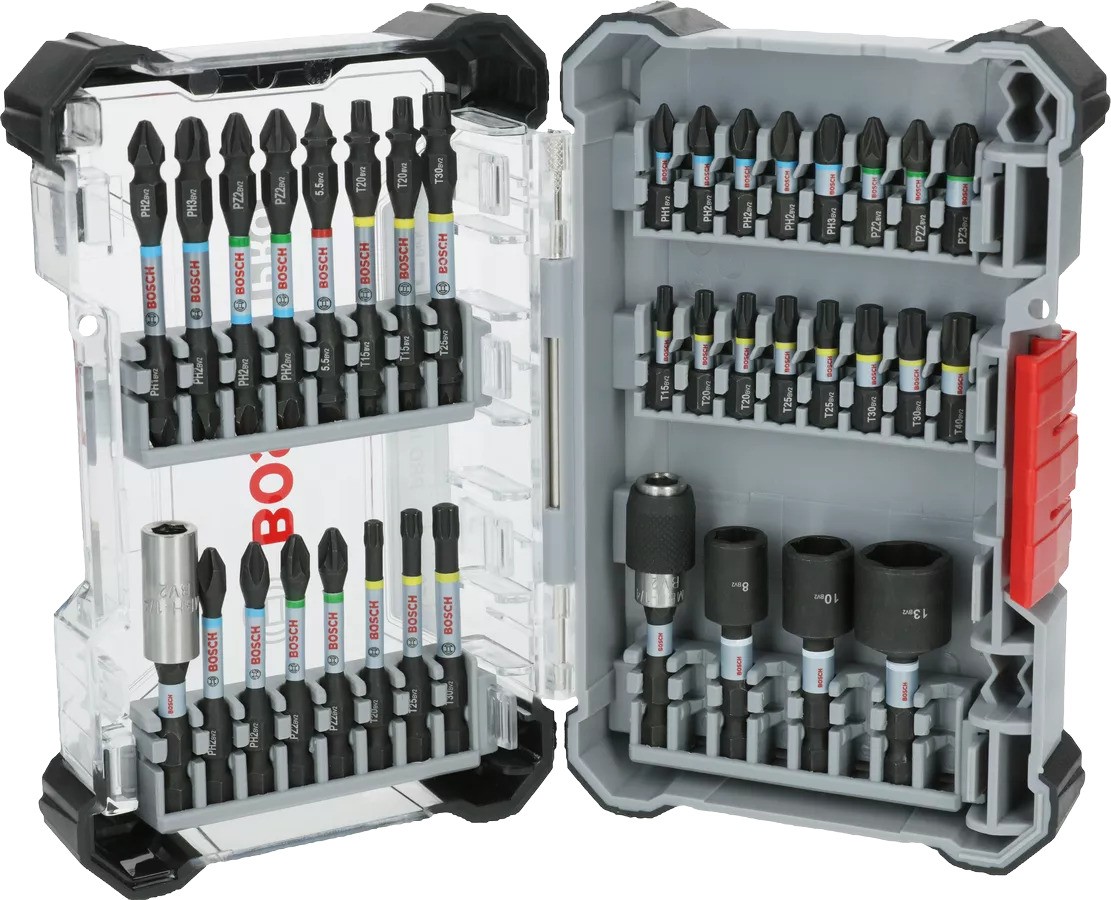 Bosch Blau Zubehör 2608521U73 PRO Schlagschrauber-Bit-Satz, 36-teilig