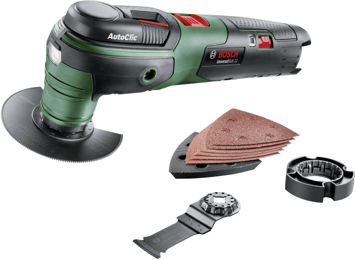 Bosch Grün 0603103000 Accu Multitool 12 Volt ohne Batterien und Ladegerät