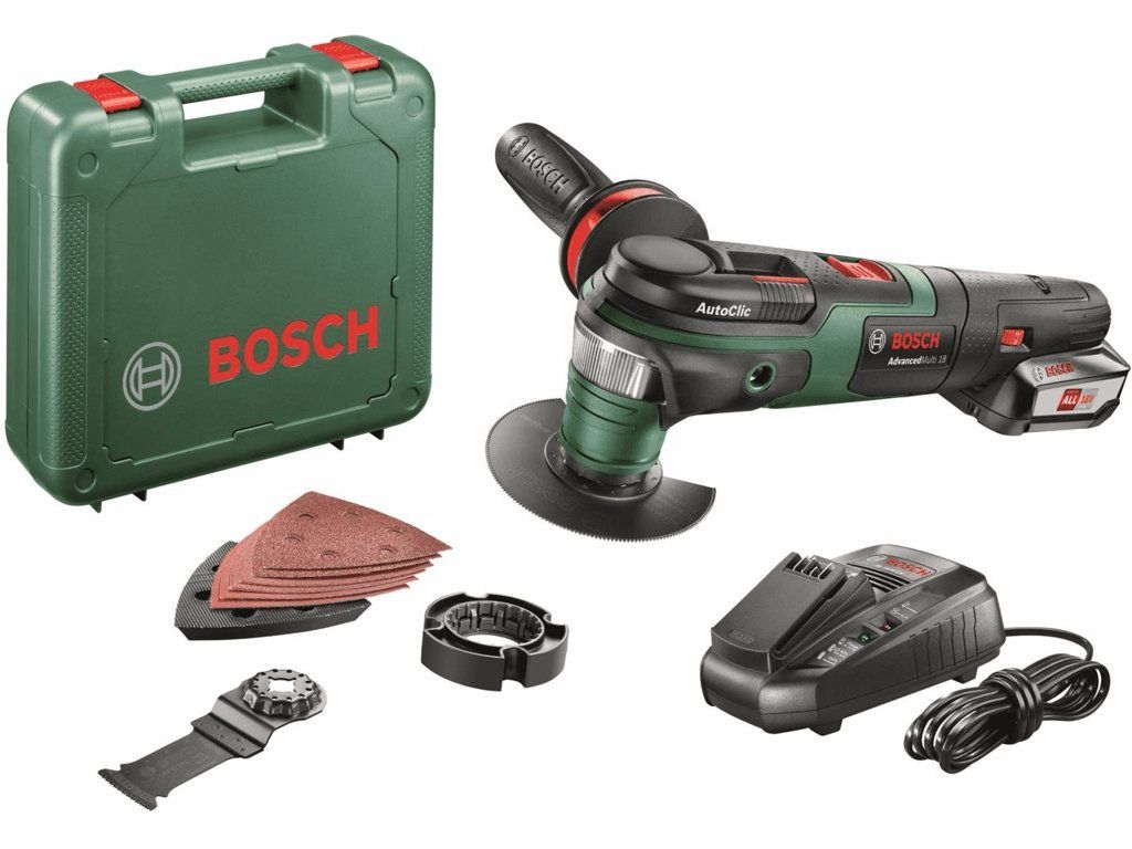 Bosch Grün 0603104001 AdvancedMulti 18 Akku-Multitool 18 Volt 2,5 Ah Li-Ion