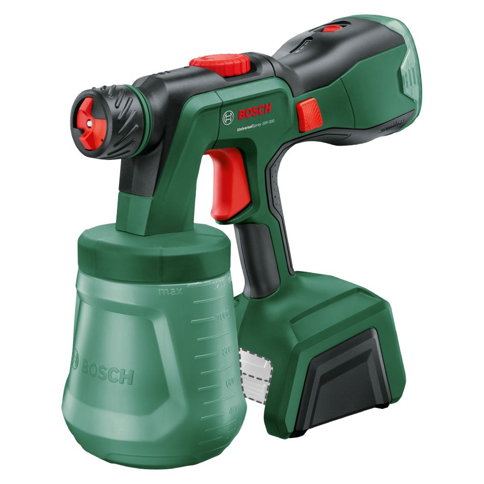 Bosch Grün 0603208100 UniversalSpray 18V-300 Akku-Farbsprühsystem ohne Akkus und Ladegerät im Karton