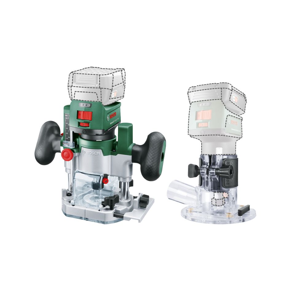 Bosch Grün 06039D5002 AdvancedTrimRouter 18V-8 Akku Kantenfräse Set exkl. Akkus und Ladegerät