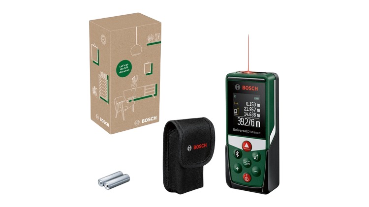 Bosch Groen 06036721Z0 UniversalDistance 40C Lasermeter inkl. 2x AAA-Batterien und Aufbewahrungstasche im Karton