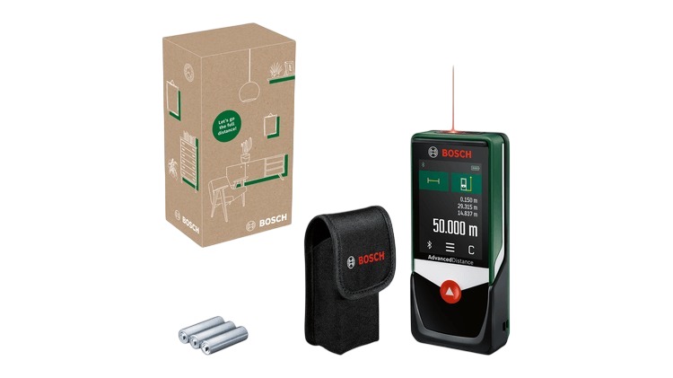 Bosch Grün 06036722Z0 AdvancedDistance 50C Lasermeter inkl. 3x AAA-Batterien und Aufbewahrungstasche im Karton