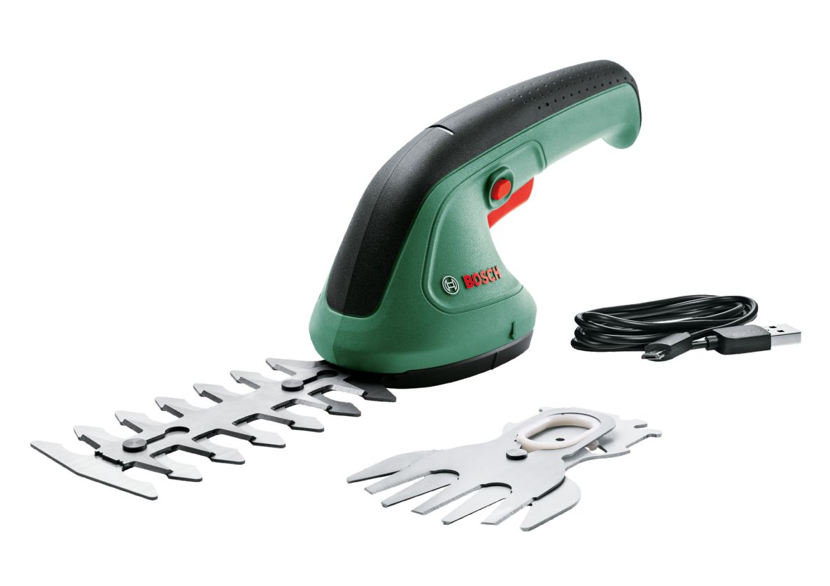 Bosch Grün 0600833303 EasyShear Buchsbaum- und Grasscheren-Set 12 cm 1x 3,6V und Ladegerät im Karton