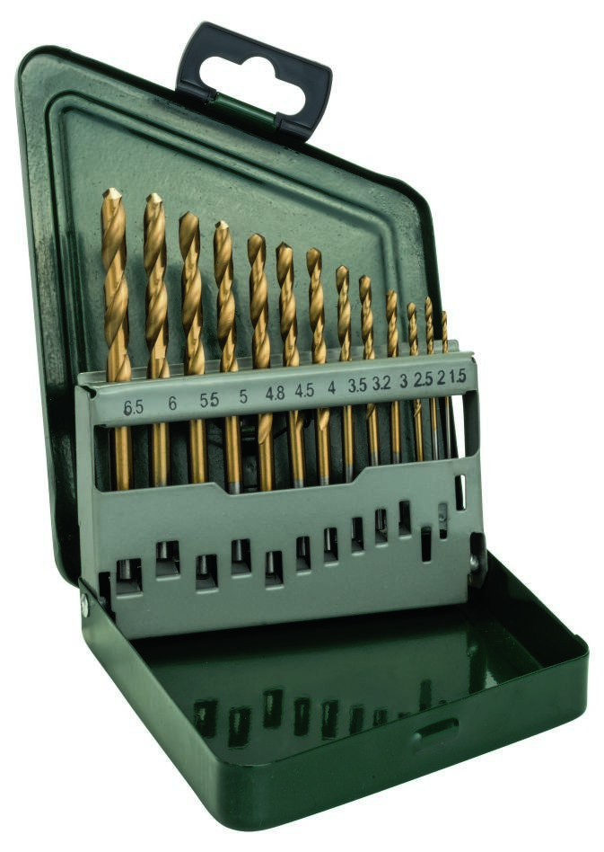 Bosch Grün Zubehör 2607019436 13-teiliges HSS-TiN-Metallbohrer-Set