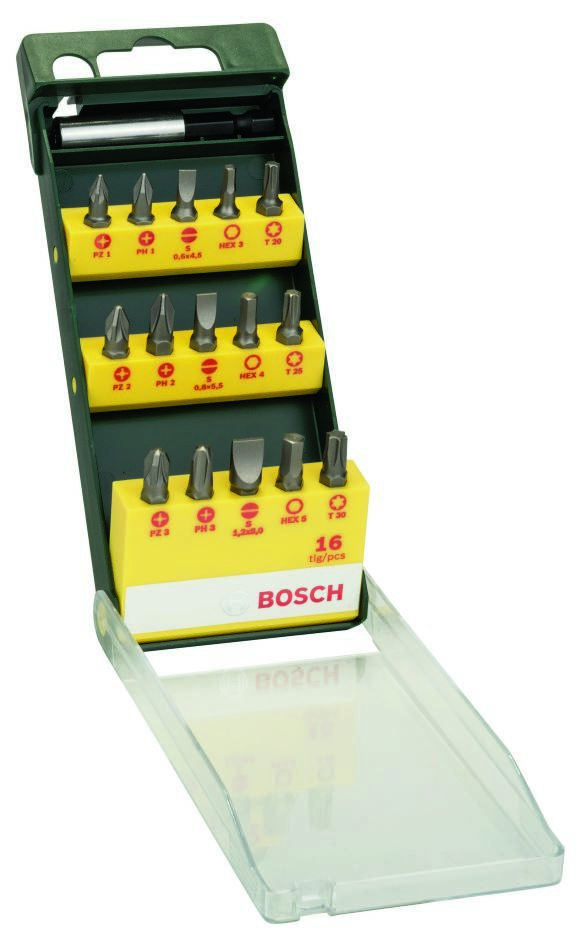 Bosch Grün Zubehör 2607019453 16-teiliges Schrauberbit-Set