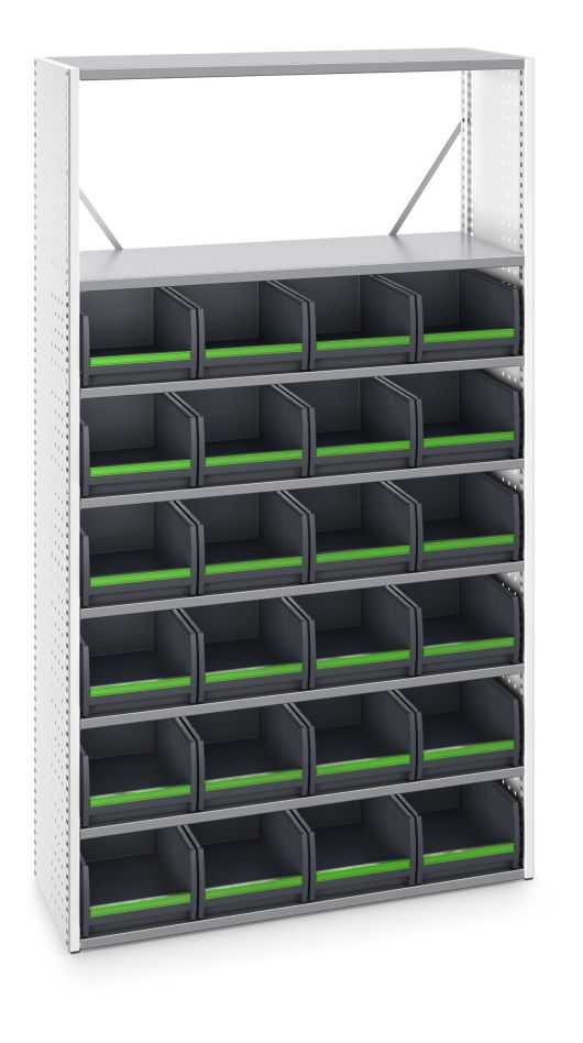 Bott 46003002.16 Verso Regal mit 8 Böden, 24x Karton RAL 7035