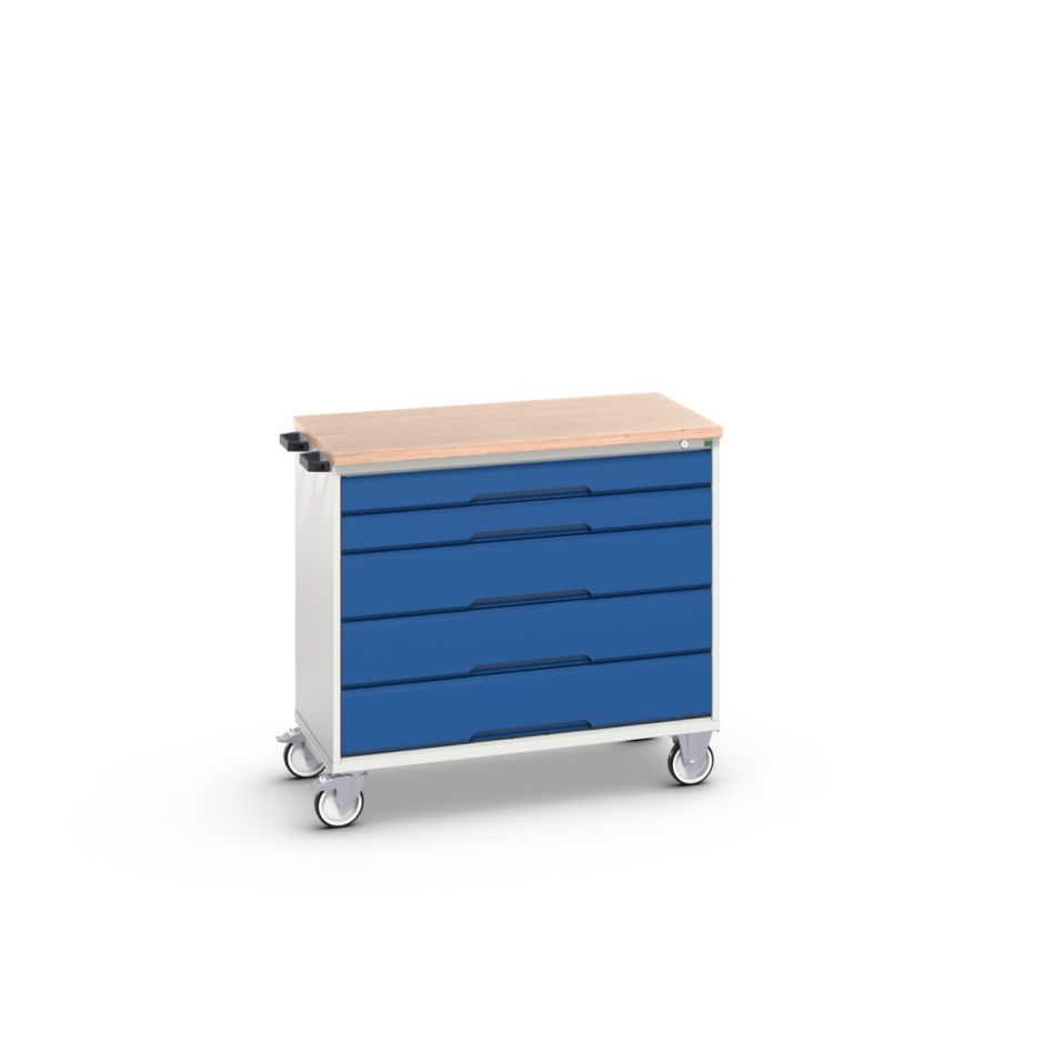 Bott 16927051.11 Mobiler Schrank Verso 1050x600x980mm 5 Schubladen MPX oben RAL 5010