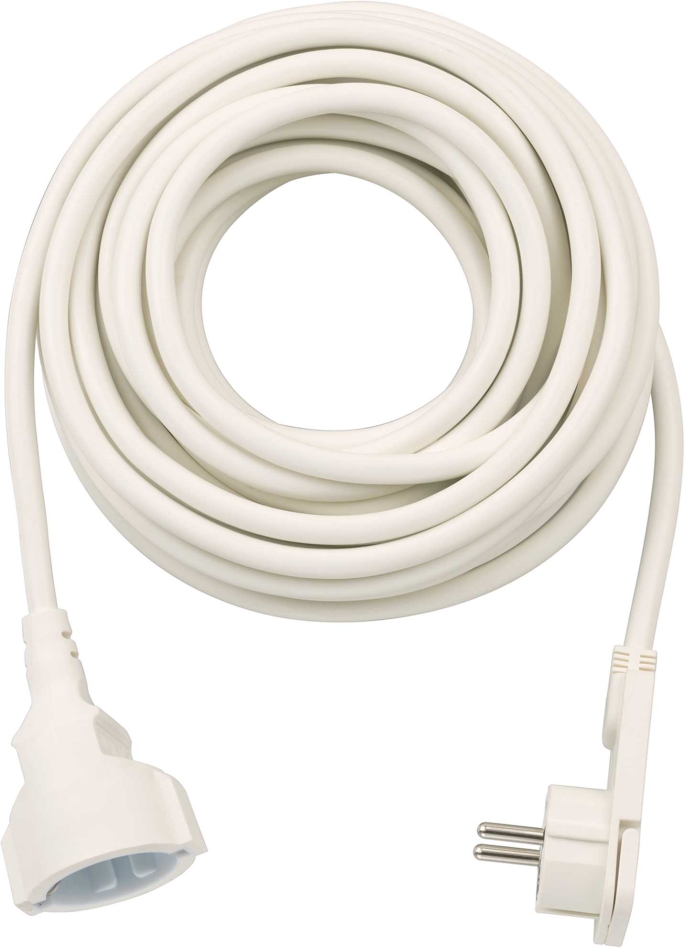 Brennenstuhl 1168980210 Qualitäts-Kunststoff-Verlängerungskabel mit Flachstecker 10m H05VV-F3G1,5 weiß