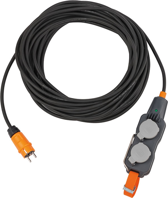 Brennenstuhl ProfessionalLINE 9161150160 Powerblock mit Verlängerungskabel IP54 4x 15 m schwarz H07RN-F 3G1,5
