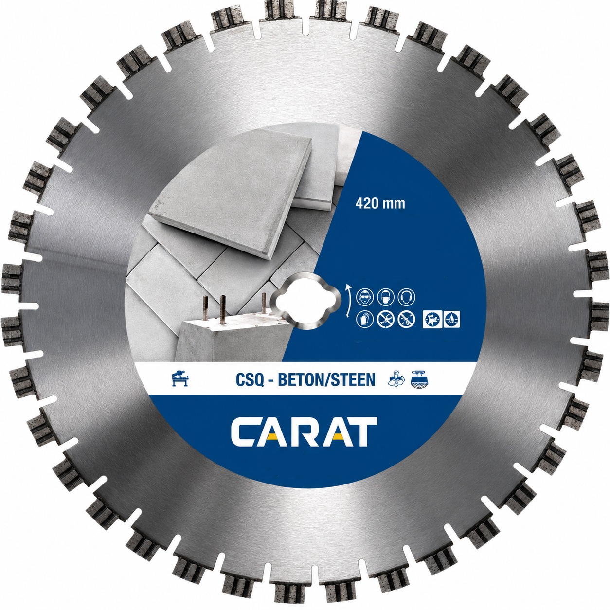 Carat CSQ4204000 Diamants&auml;geblatt f&uuml;r Beton, &Oslash; 420 mm, f&uuml;r Trockenschnitt, inkl. spezieller Bohrung f&uuml;r iQ-S&auml;getische