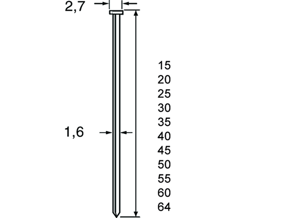 Dutack 5138036 SKN16 Bolzen Verzinkt 50mm 2500 Stück