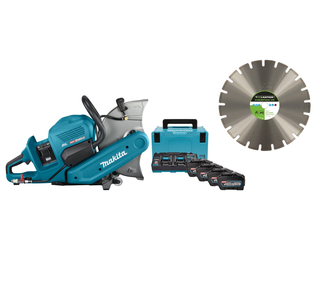Makita CE001GT401XSET CE001GT401X Akku Trennsäge 355 mm 2 x 40 V Max 4 x 5,0 Ah Li-Ion + Diamant-Sägeblatt