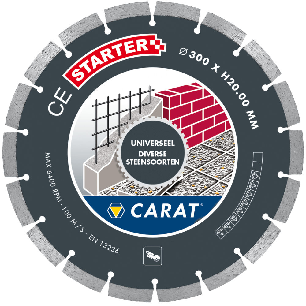 Carat CES3004000 Diamanttrennscheibe Universal CE Starter 300 x 25,40