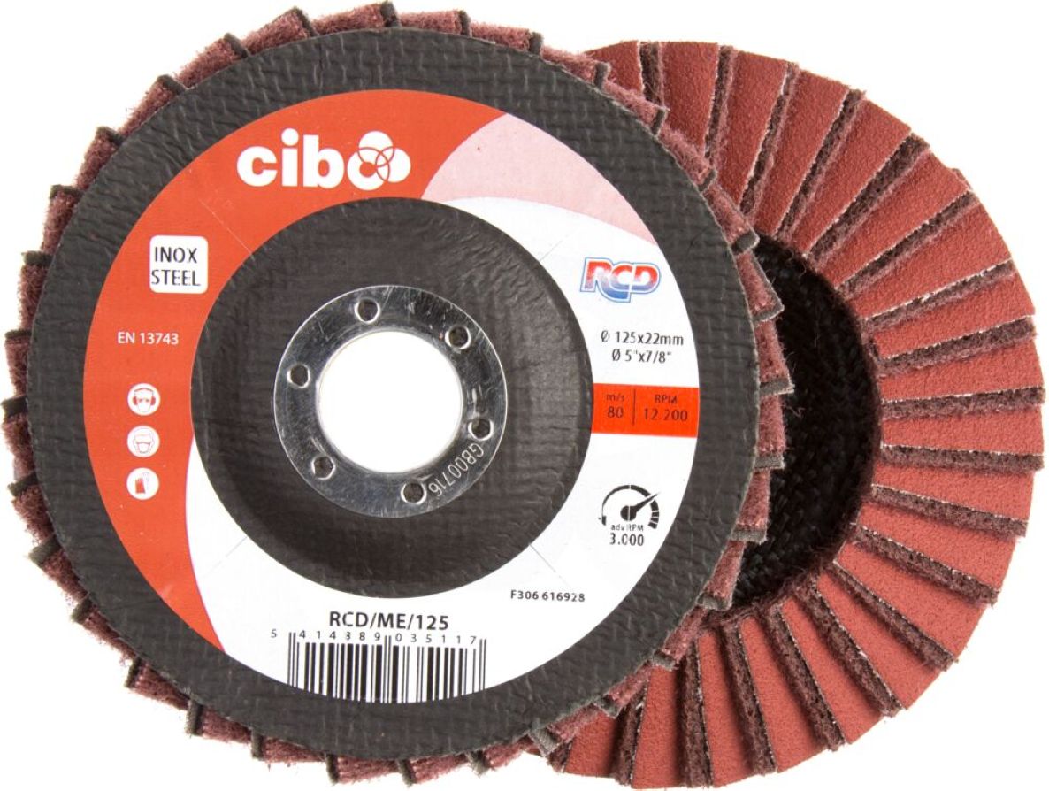 Cibo RCD/ME/125 RCD-Fächerscheibe Ø125 x 22 mittel