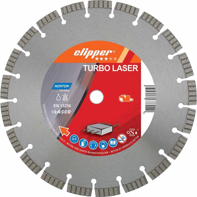 Norton Clipper 70184694467 Classic Turbo Laser Diamant-Sägeblatt 230 x 22,23 mm