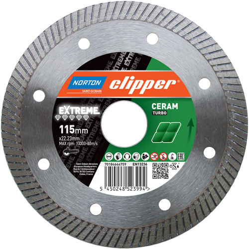 Norton Clipper 70184625428 Extreme Ceramic Turbo Diamant-Sägeblatt 250 x 25,4 mm