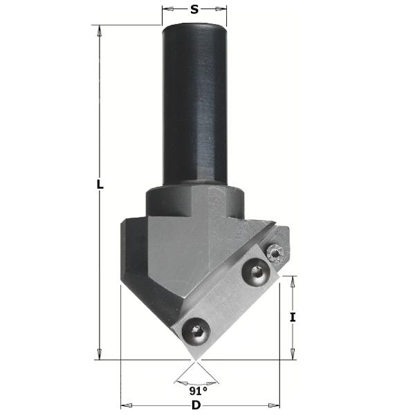 CMT 663.101.11 V-Nutfräser mit WPL-Messer 52mm, Schaft 20mm