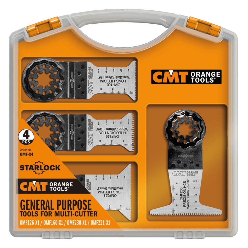 CMT OMF-X4 4-teiliges Mehrzweck-Set für oszillierende Multitools, Starlock