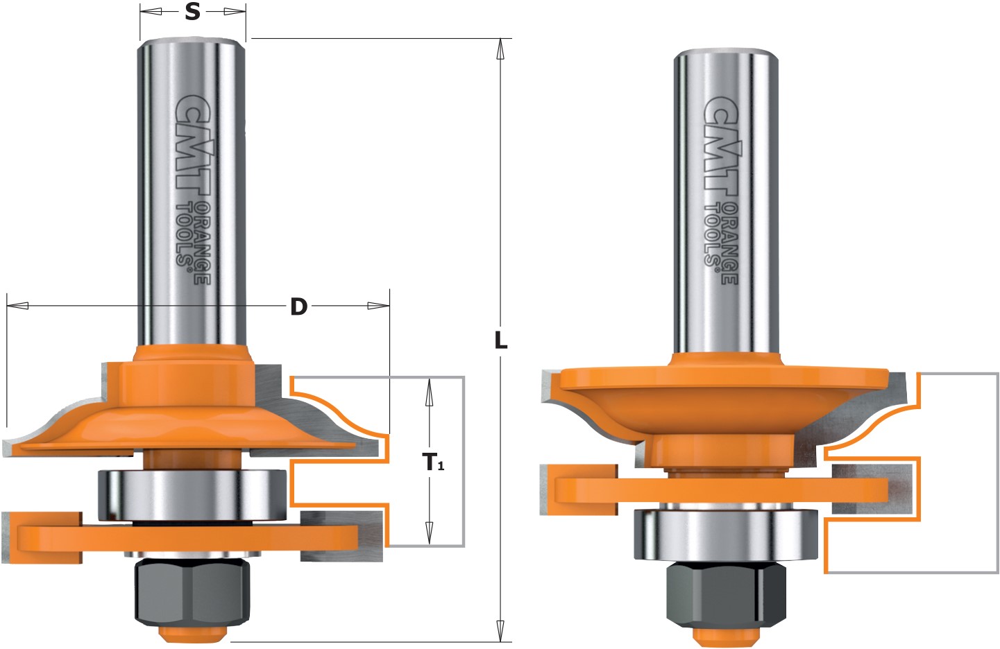 CMT 991.501.11 Profil- und Konterprofilsatz Profil A, 44,4x71 Schaft 12