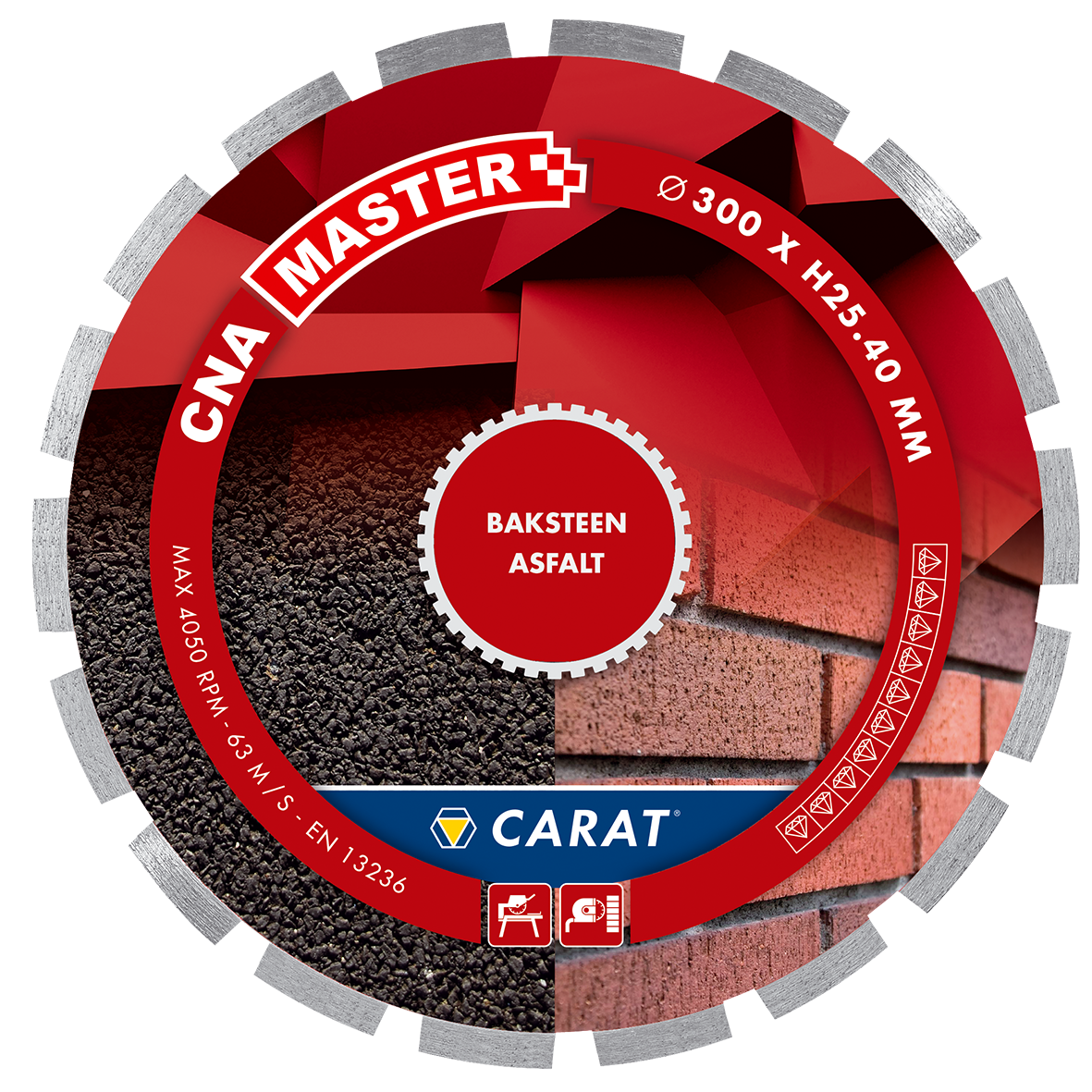 Carat CNAM350400 Diamanttrennscheibe Ziegel / ASPHALT CNA MASTER 350x25,4MM, TYP CNAB