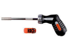 Bahco 808050P 1/4"-Bit-Knarren-Schraubendreher mit Pistolengriff, 135 mm