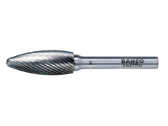 Bahco H1635C08 16 mm x 35 mm Rotorfräser aus Hartmetall für Metall, Flammenform, grob 18 TPI 8 mm