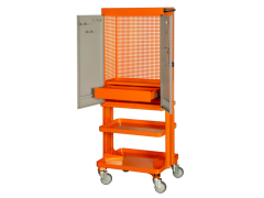 Zweitüriger Werkzeugschrank auf Rädern, orange, 1605 mm × 450 mm × 625 mm 1495CD60W