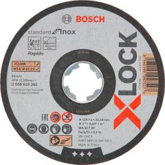 X-LOCK Standard for Inox 10 x 125 x 1 x 22,23 mm Trennscheibe gerade  WA 60 T BF, 10 x 125 x 1 x 22.23 mm