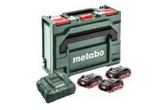 Metabo Zubehör 685133000 Akku-Pack 3 x 18V LiHD 4.0Ah + 1 x Ladegerät ASC 55 in MetaBox 145