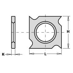HW-Wendemesser 4-seitig (Haken) 18 x 18 x 1,95 mm 10 Stück