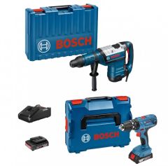 Bosch Blau 0615A5003U GBH 8-45 DV Bohrhammer + GSB18V-21 Schlagbohrmaschine + 5 Jahre Händler-Garantie!