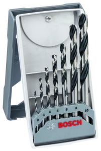 Bosch Blau Zubehör 2608577347 HSS-Spiralbohrer PointTeQ, 7-teiliges Mini X-Line Set