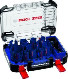 Bosch Blau Zubehör 2608900489 Expert Construction Material Lochsäge-Set 20/22/25/32/35/40/44/51/60/68/76 mm, 15-tlg.