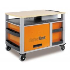 28000347 2800-O/VG2T SuperTank Mobile Werkbank mit Tablett Inkl. 212-teiligem Sortiment Orange